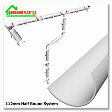 HALF ROUND GUTTERING & FITTINGS WHITE | 112mm SYSTEM| FREEFLOW | MULT-ILISTING