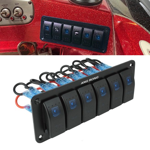 Gang led blue rocker switch - 6,