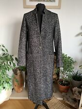Zara Cotton Wool Mix Jacket Blazer Coat Grey White Flecks Herringbone - Size XS
