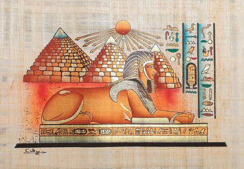 Egyptian papyrus painting - papyrus,