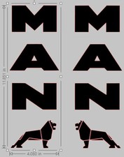 2 x MAN truck mirror decals