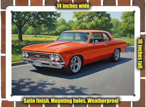 Metal sign 1966 chevrolet - metal,