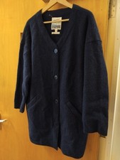 Seasalt Forecastle Deluxe  Boiled Wool Navy Blue Cardigan/ Jacket Size 14