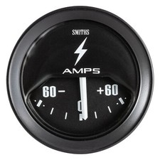Smiths Classic 52mm Electrical Ammeter -60-0-60 Amps Black Dial - Black Bezel