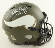 Vikings ADRIAN PETERSON Signed Full-Size Sal to Service Spped Helmet (Schwartz)