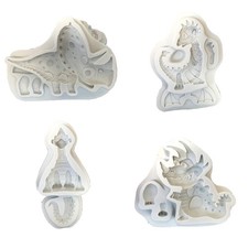 Different Dinosaur Fondant Silicone Molds Candy Chocolate Triceratops Resin Mold
