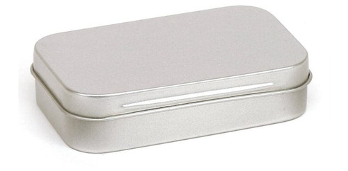 Tobacco tin silver with hinged - tin,