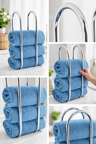 Chrome towel rail holder wall - chrome,
