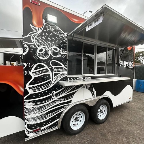 Custom graphic food trailer - food,