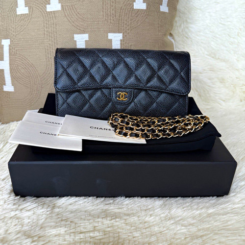 Chanel long wallet black - chanel,