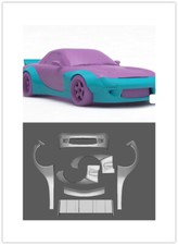 Wide Body Resin Kit for Mazda RX-7 FD Unpainted Model Toys 1/24th