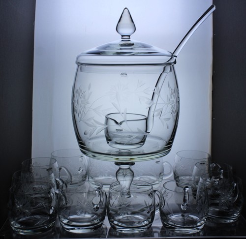 Krosno poland glass punch bowl - krosno,
