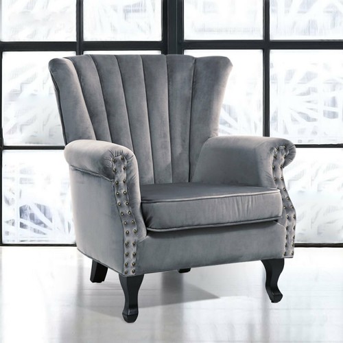 Queen anne velvet upholstered - queen,