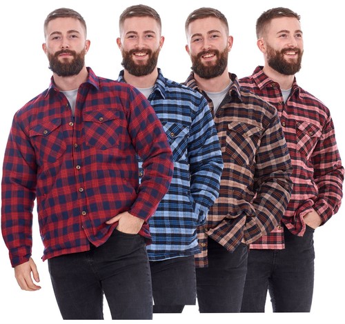 Mens padded work - shirt, quilted