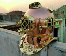 18" Brass Copper Finish Mark V US Navy Deep Sea Scuba Divers Diving Helmet Gift