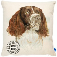 Personalised Springer Spaniel Cushion Cover Portrait Dog Pillow Pup Gift KDC31