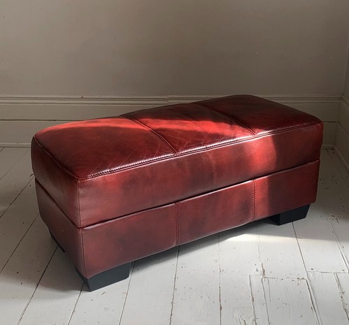 Large red leather - leather, rectangular