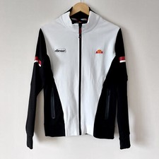 Ellesse Partita Tracksuit Top Training Jacket - White and Black - Small
