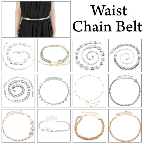 Thin metal waist chain belt - thin,