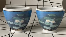Goebel Claude Monet Water lilies Small Miniature Vase pair vases x2