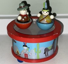 Vintage Wooden Toy-musical-animated dancing figures-Gisela Graham