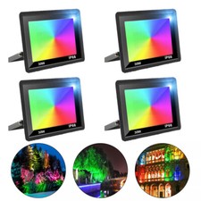4x LED Flood Lights RGB Colour