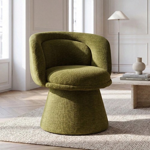 Curved green boucle - pc,