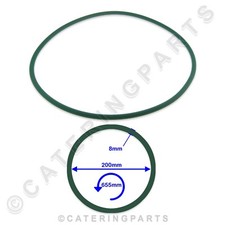 655mm LONG GREEN RUBBER DRIVE BELT PIZZA DOUGH ROLLER FORMER STRETCHER MACHINE