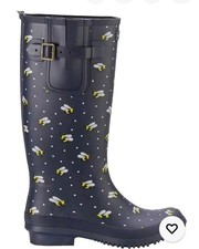 Ladies Wellies Briers Wellington Boots   Navy Bees New With Tags Size 5