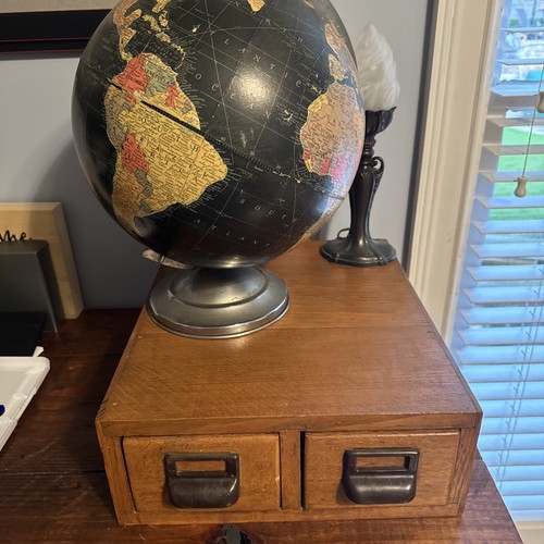 Vtg antique two drawer oak - antique,