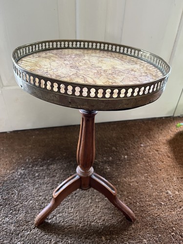 Antique marble top wine table - marble,