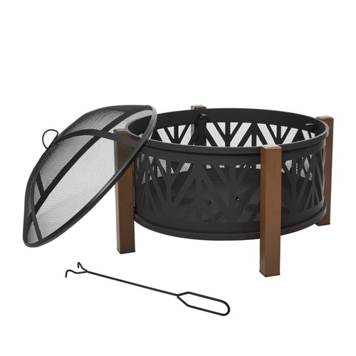 Outsunny metal large firepit - large,