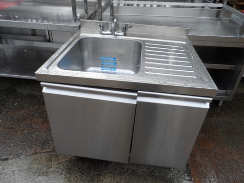 Stainless steel sink unit with - stainless,