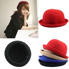 Vintage Ladies Women Men Unisex Vintage Wool Bowler Derby Hat Cap