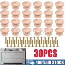 30PCS Wooden Knob Handle