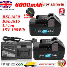 For Hitachi 18V 6.0Ah Battery BSL1815X BSL1815X BSL1815S 330139 330557 Charger