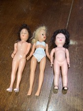 Vintage Celluloid (?) Plastic Female Figure Dolls x 3.small