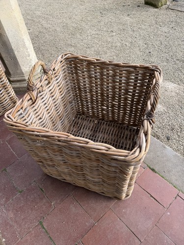 Large wicker square log basket - wicker,