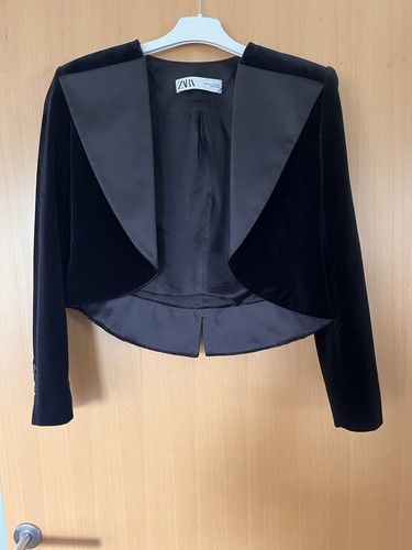Zara black velvet blazer size - velvet,