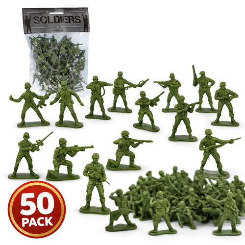 50x toy soldiers green - green, plastic