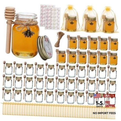 Mini glass honey jars oz - honey,