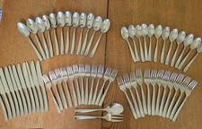 62pc Towle Living Collection Stainless Texture Hammered Silverware SET for 12