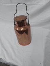 Vintage Copper Plated Milk Churn Can with Lid & Handle Rustic Farmhouse Decor