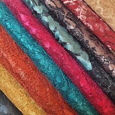 Floral Budget Lace Fabric Glitter Wedding Dress Sheer Net Shimmer Material 58"