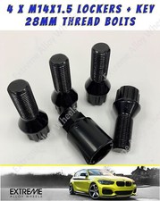 Black Locking Bolts Fits Rover 75 MG MG6 MG7 ZT ZTT M14x1.5 28mm Alloy Wheels