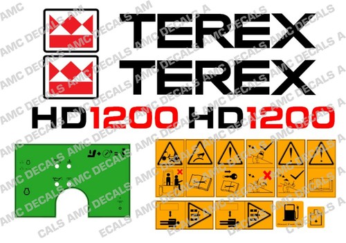 Terex hd1200 dumper decals - terex,