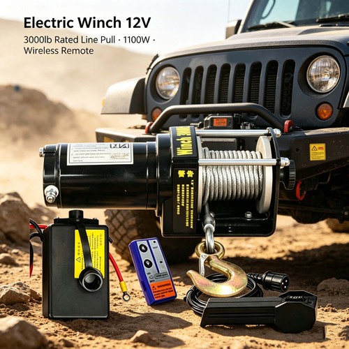 Electric winch steel - steel, cable