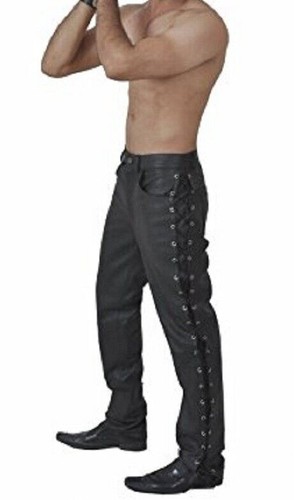 Leather side laced black - laced,