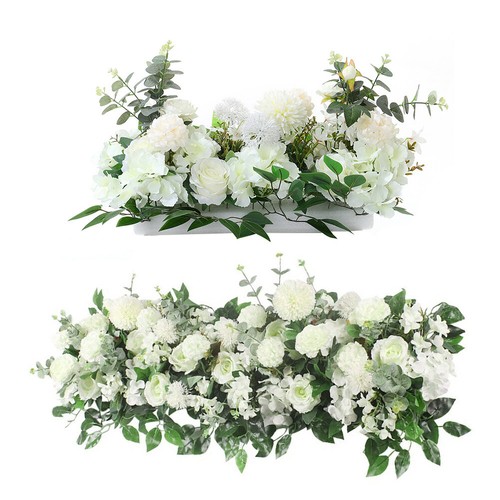Artificial silk flowers row - artificial,