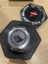 Casio G Shock Metal Dial Black Rubber Strap Ga-2100